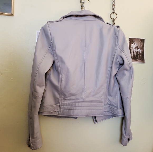 Dylan Gray Dove Leather Jacket Moto Biker S iro - Picture 5 of 8